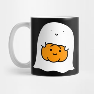 Ghost Holding a Pumpkin Mug